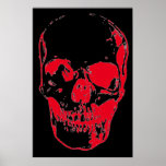 Skull Pop Art Red Black Unique Special Poster<br><div class="desc">Fantasy Art Skull Skeleton Negative Image Poster Print - Heavy Metal Punk Rock College Retro Art</div>
