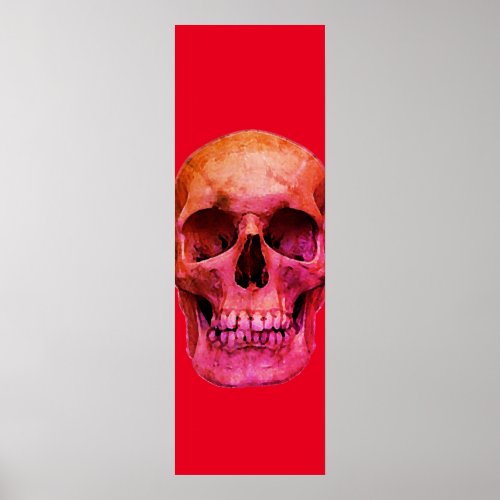 Skull Pop Art Red Poster