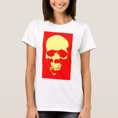 Skull Pop Art _ Red  Yellow T_Shirt