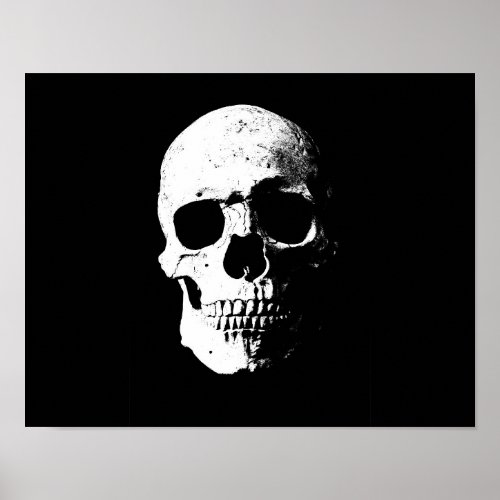 skull pop art retro look poster