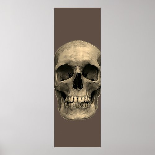 Skull Pop Art Sepia Retro Poster