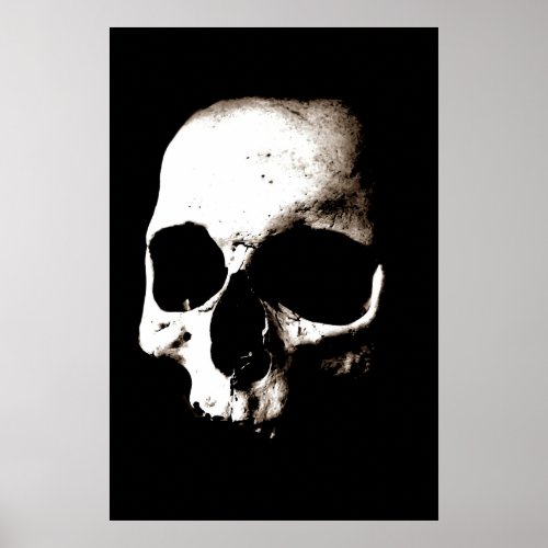 Skull Pop Art Sepia Unique Special Poster