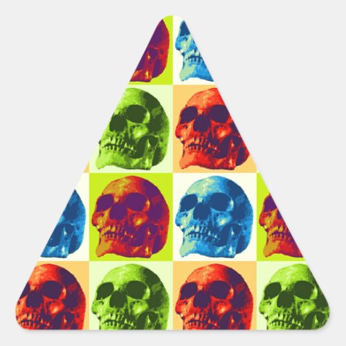 Skull Pop Art Triangle Sticker