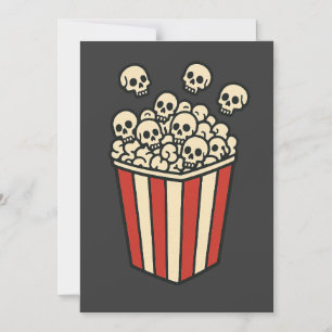 Skull Popcorn Box Sticker Magnetic Invitation