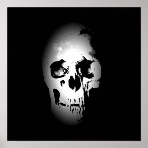 Skull Poster _ Black  White Pop Art Fantasy Art