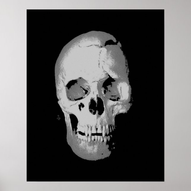 Skull Poster - Black & White Pop Art, Fantasy Art (Front)