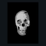 Skull Poster - Black & White Pop Art, Fantasy Art<br><div class="desc">Fantasy Art Skull Skeleton Poster Print - Heavy Metal Punk Rock College Retro Art</div>