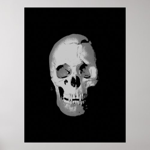 Skull Poster _ Black  White Pop Art Fantasy Art