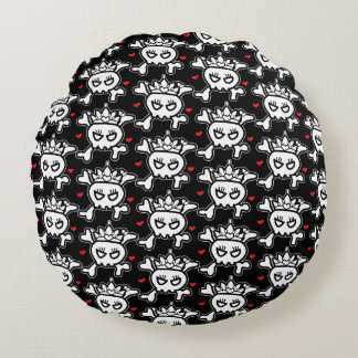 Skull Princess Pattern Round Pillow