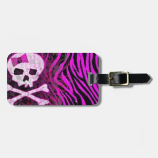 skull print luggage tag