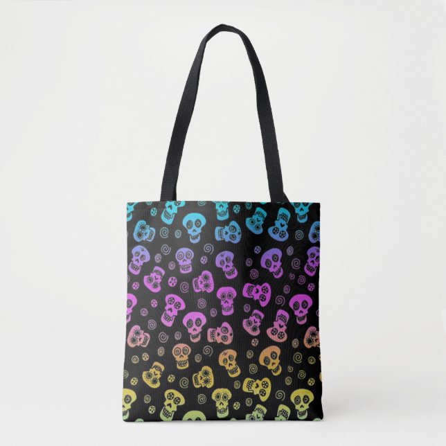 Skull Print Tote Bag (Front)