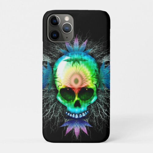 Skull Psychedelic Trippy Explosion iPhone 11 Pro Case