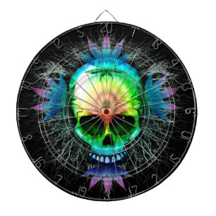Skull Psychedelic Trippy Explosion Dart Board