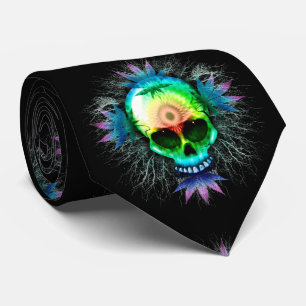 Skull Psychedelic Trippy Explosion mugs Neck Tie