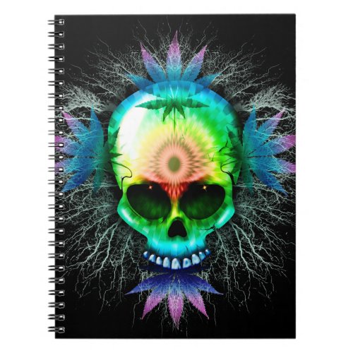 Skull Psychedelic Trippy Explosion mugs Notebook