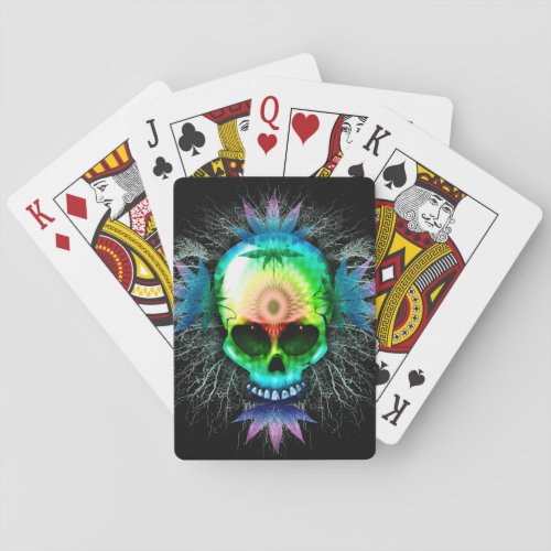 Skull Psychedelic Trippy Explosion mugs Poker Cards