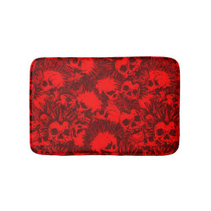 skull punk bathroom mat