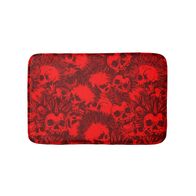 skull punk bathroom mat (Front)