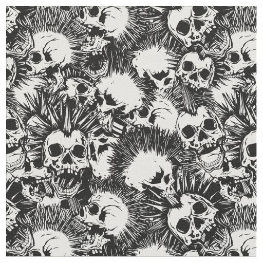 skull punk fabric