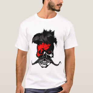 skull punk hipster skull mustache skull T-Shirt