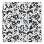 Skull punk rock music Anarchy seamless background Bandana