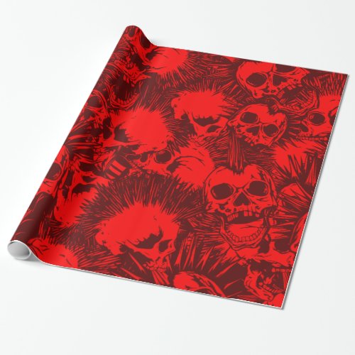 skull punk wrapping paper
