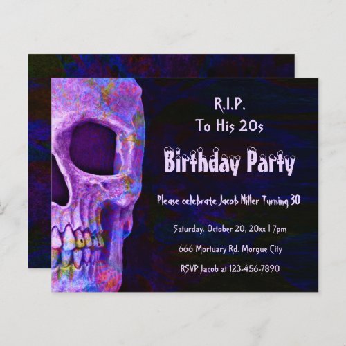 Skull Purple Birthday Party RIP To His 20s Budget 
