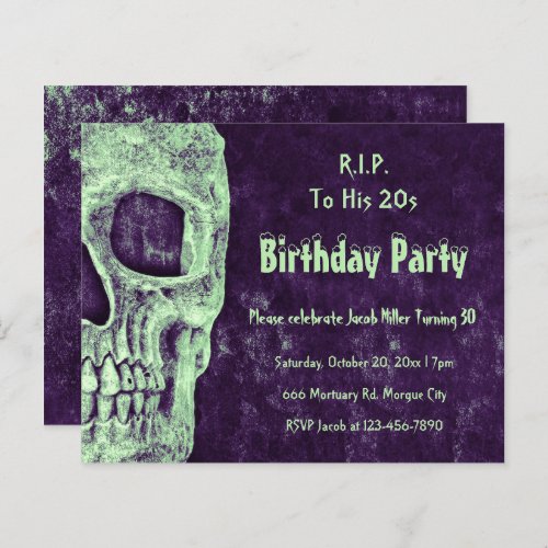 Skull Purple Green Birthday RIP To His 20s Budget 