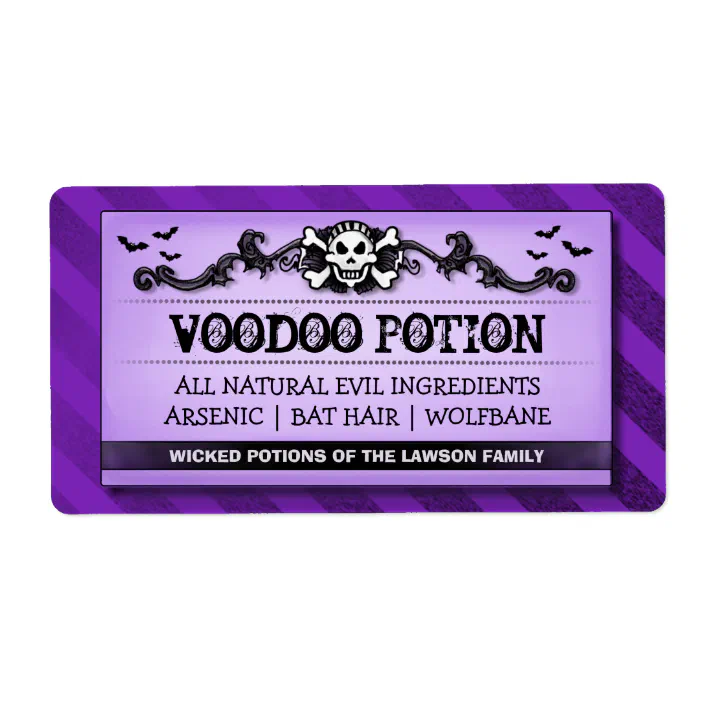 30 Custom Happy Halloween Witch Potion Personalized Address Labels