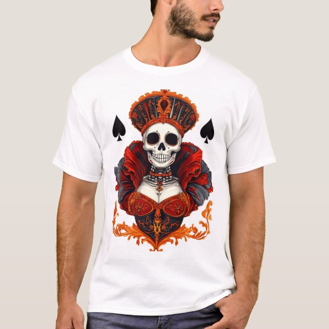 Skull Queen of Spades T-Shirt (Front)