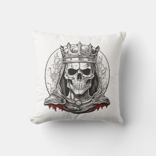 SKULL QUEEN THROW PILLOW