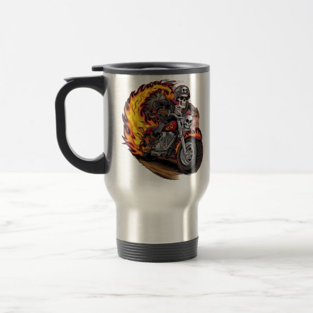 Skull race travel mug (Left)