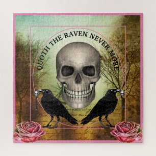 Skull Ravens Halloween Jigsaw Puzzle