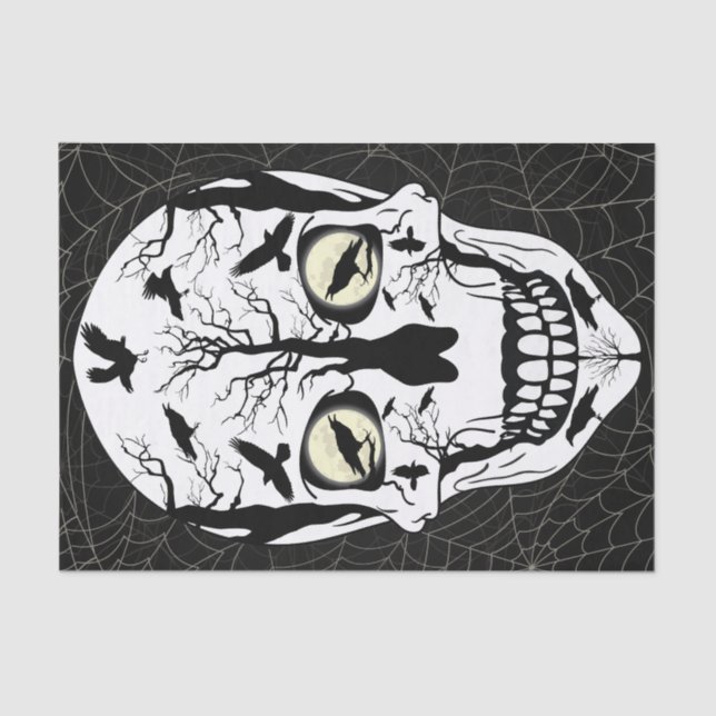 Skull & Ravens Wrapping Paper Tissue (Front)