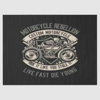 Skull Rebel Motorcycle Tissue Paper