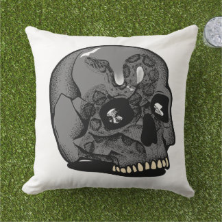 Skull Rebel Street Culture Outdoor Pillow