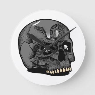 Skull Rebel Street Culture Round Clock