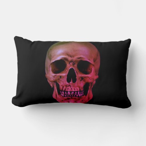 Skull Red Black Lumbar Pillow