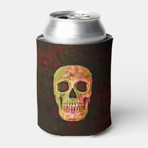 Skull Red Green Cool Retro Gothic Can Cooler