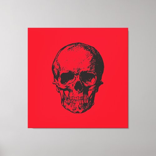 Skull Red Pop Art Canvas Print
