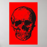 Skull Red Pop Art Fantasy Art Heavy Metal Poster<br><div class="desc">Fantasy Art Skull Skeleton Poster Print - Black & White Heavy Metal Punk Rock College Pop Art</div>
