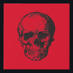 Skull Red Pop Art Faux Canvas Print<br><div class="desc">Pop Art Style Skull Digital Art Painting</div>