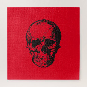 Skull Red Pop Art Jigsaw Puzzle