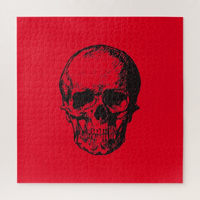 Skull Red Pop Art Jigsaw Puzzle (Vertical)