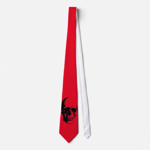 Skull Red Pop Art Neck Tie