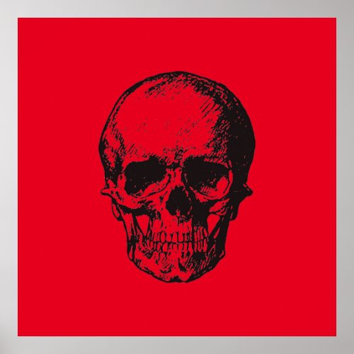 Skull Red Pop Art Poster