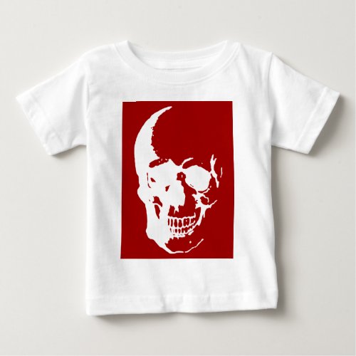 Skull _ Red  White Metal Fantasy Art Baby T_Shirt