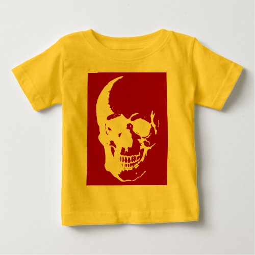 Skull _ Red  White Metal Fantasy Art Baby T_Shirt