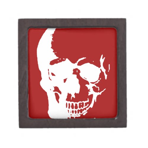 Skull _ Red  White Metal Fantasy Art Gift Box