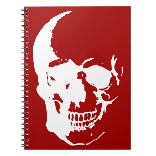 Skull _ Red  White Metal Fantasy Art Notebook